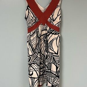 Monroe & Main Cream and Black Graphic Midi Dress